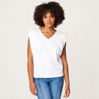 NWT BLANKNYC Might Be Right Padded Shoulder Tank White Size XS