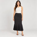 NWT Halara Mid Rise Ruched Midi Mermaid Skirt Black M