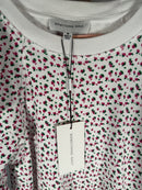 NWT Something Navy Meghan Floral Ruffle Sweatshirt Dress White Size M