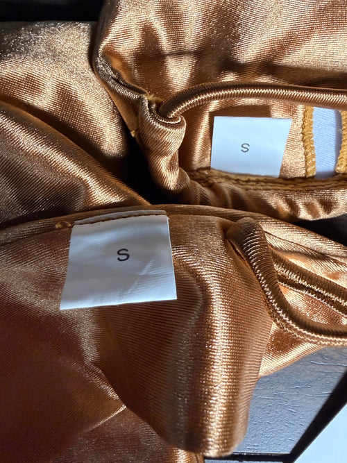 NWT CUPSHE Women’s Bronze Triangle Tie Side Bikini Set Size Small