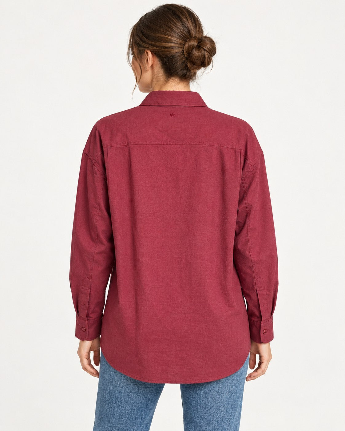NWT Something Navy Burgundy Classic Button Up Long Sleeve Shirt Size Small