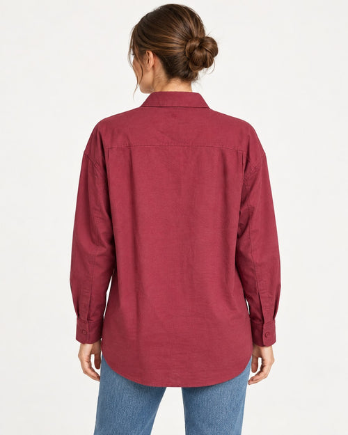 NWT Something Navy Burgundy Classic Button Up Long Sleeve Shirt Size Small