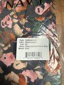 NWT Something Navy Floral Ruffle Button Up Dress Black Combo Size XS