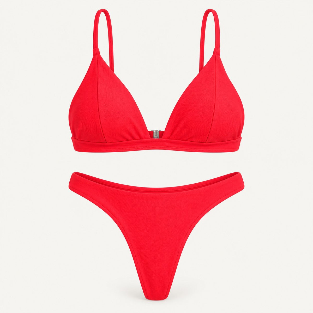 NWT Cupshe Red Triangle Bikini Adjustable Straps Thong 2 Piece Size M