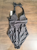 NWT Cupshe Black Halter Cutout O-Ring One Piece Swimsuit Size Small