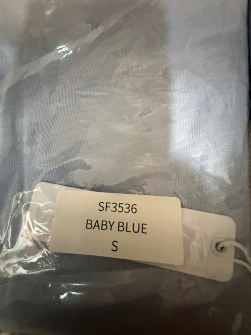 NWT Six Fifty Baby Blue Crew Neck Short Sleeve Maxi Dress Size Small