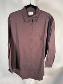 NWT Something Navy Brown Classic Button Up Long Sleeve Shirt Size XS