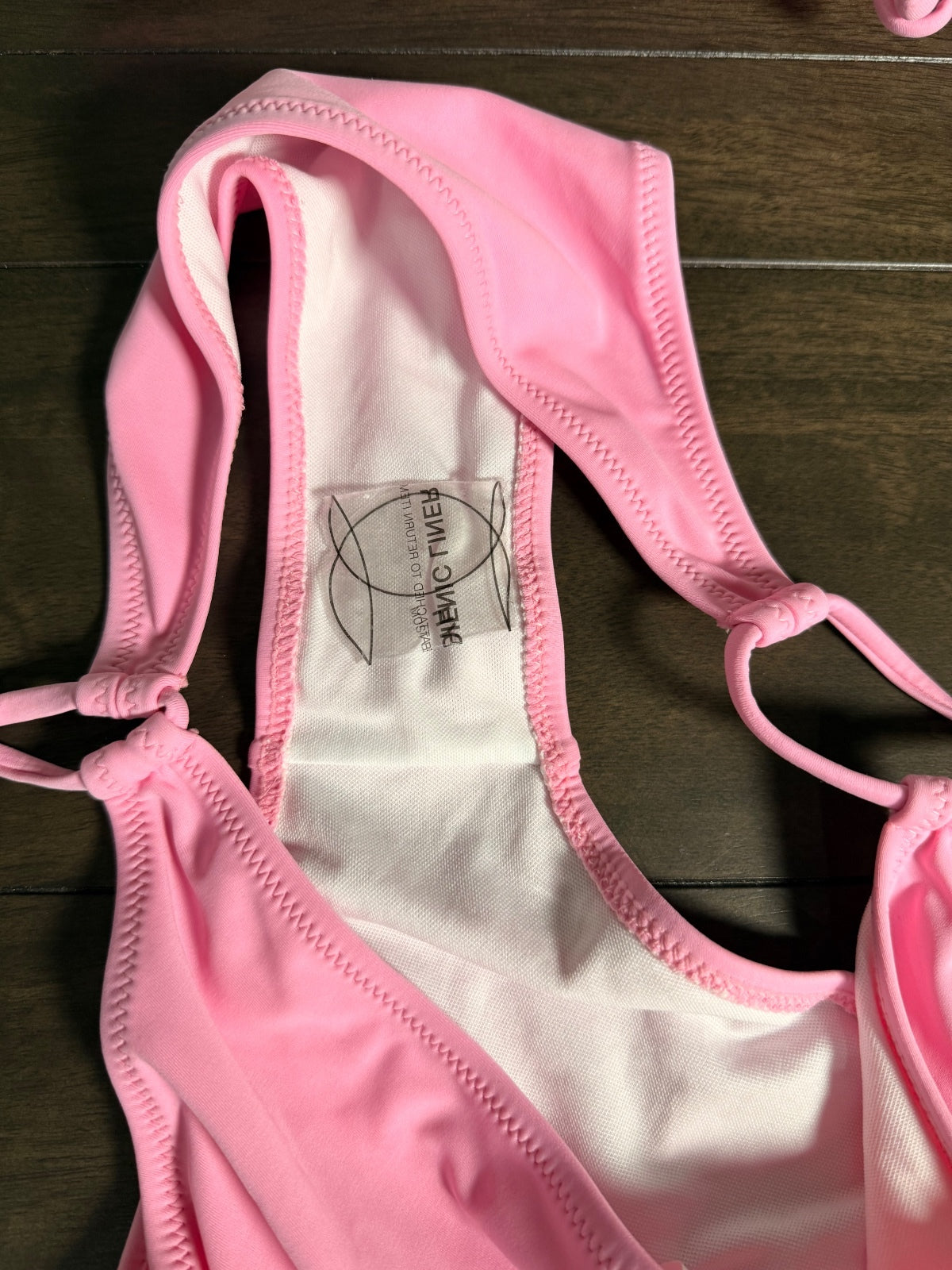 NWT Cupshe Pink Side Tie Two Piece Bikini Swimsuit Size Small