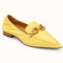 Tory Burch Butter Yellow Twisted Horsebit Pointed Toe Loafers Flats US 5.5 NWB