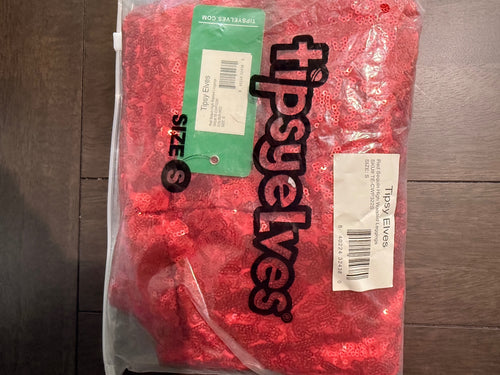 NWT Tipsy Elves Red Sequin High Waisted Leggings Size Small