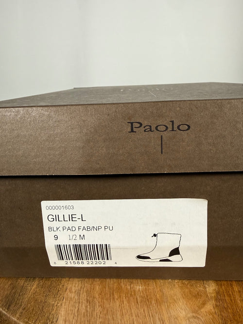 NWB Linea Paolo Gillie Black Puffer Wedge Sneaker Boots Size 9.5