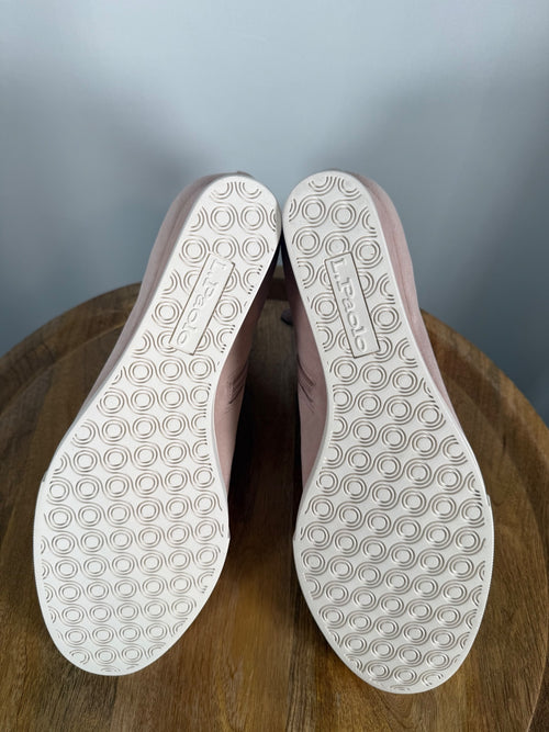NWB Linea Paolo Anna Blush Perforated Suede Wedge Sneakers Size 6.5