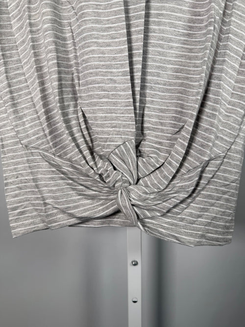 NWT Six Fifty Heather Gray Twist Front Short Sleeve Top Size XS