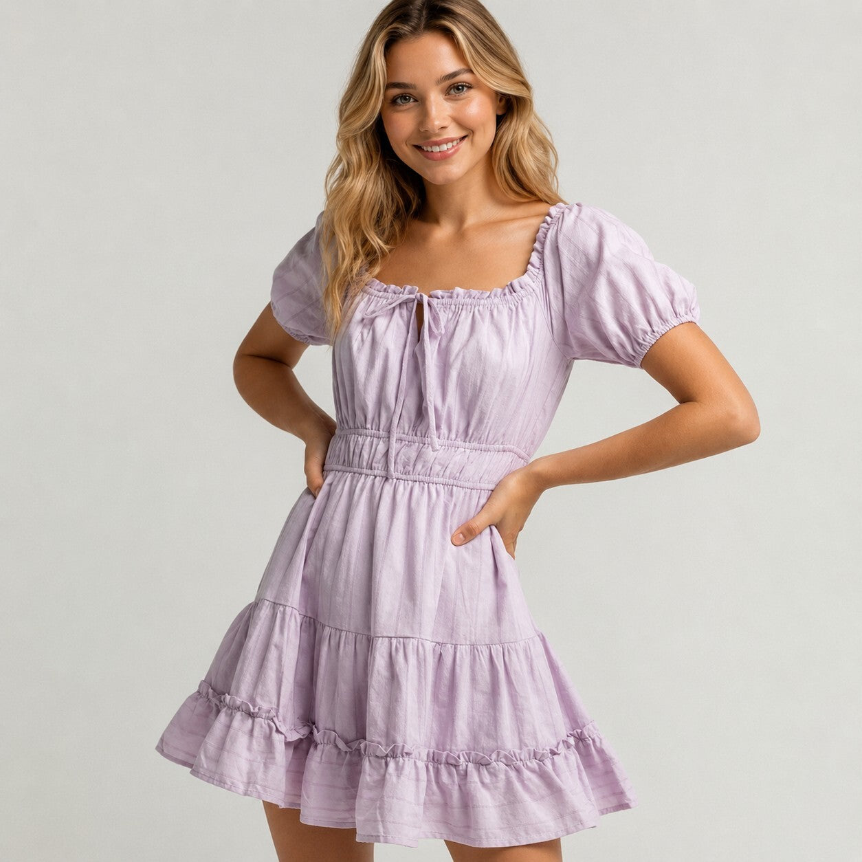 NWT Lost + Wander Lilac Puff Sleeve Mini Dress XS