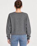 NWT Something Navy Heather Gray Henley Long Sleeve Sweatshirt Size XS