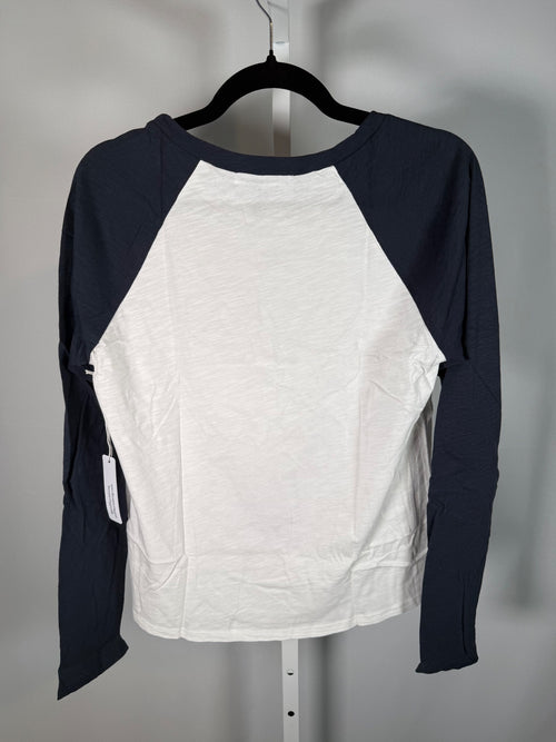 NWT Six Fifty White Navy Long Sleeve Top Size Medium