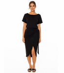 NWT LBLC The Label BLACK Women's Kelly Wrap Dress Size Medium