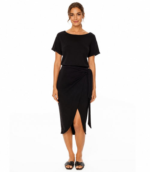 NWT LBLC The Label BLACK Women's Kelly Wrap Dress Size Medium