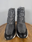 NWB Linea Paolo Gillie Silver Metallic Puffer Wedge Sneaker Boots Size 10