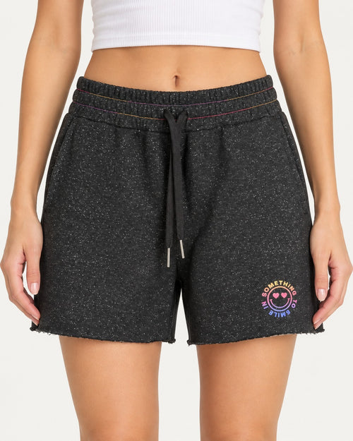 NWT Something Navy Something to Smile In Black Sweatshorts Size XS