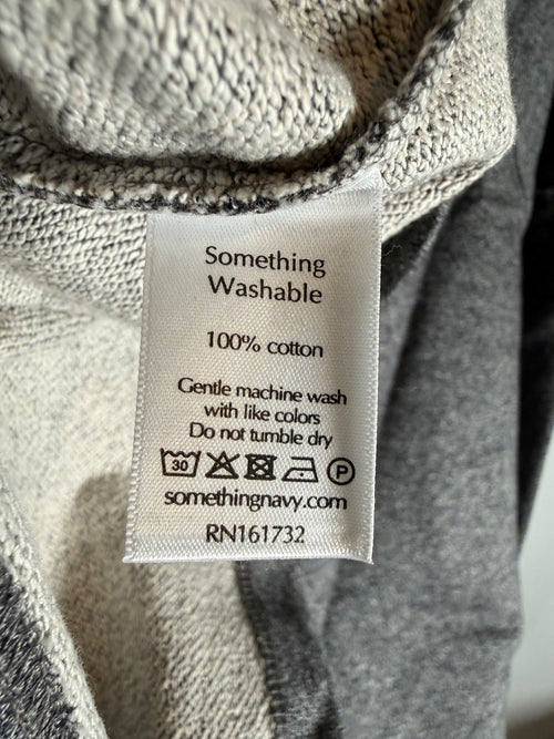 NWT Something Navy Heather Gray Henley Long Sleeve Sweatshirt Size XS