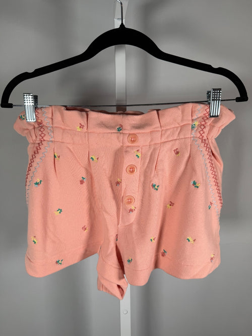 NWT Something Navy Hazel Floral Paperbag Sweatshorts Pale Peach Size XXS