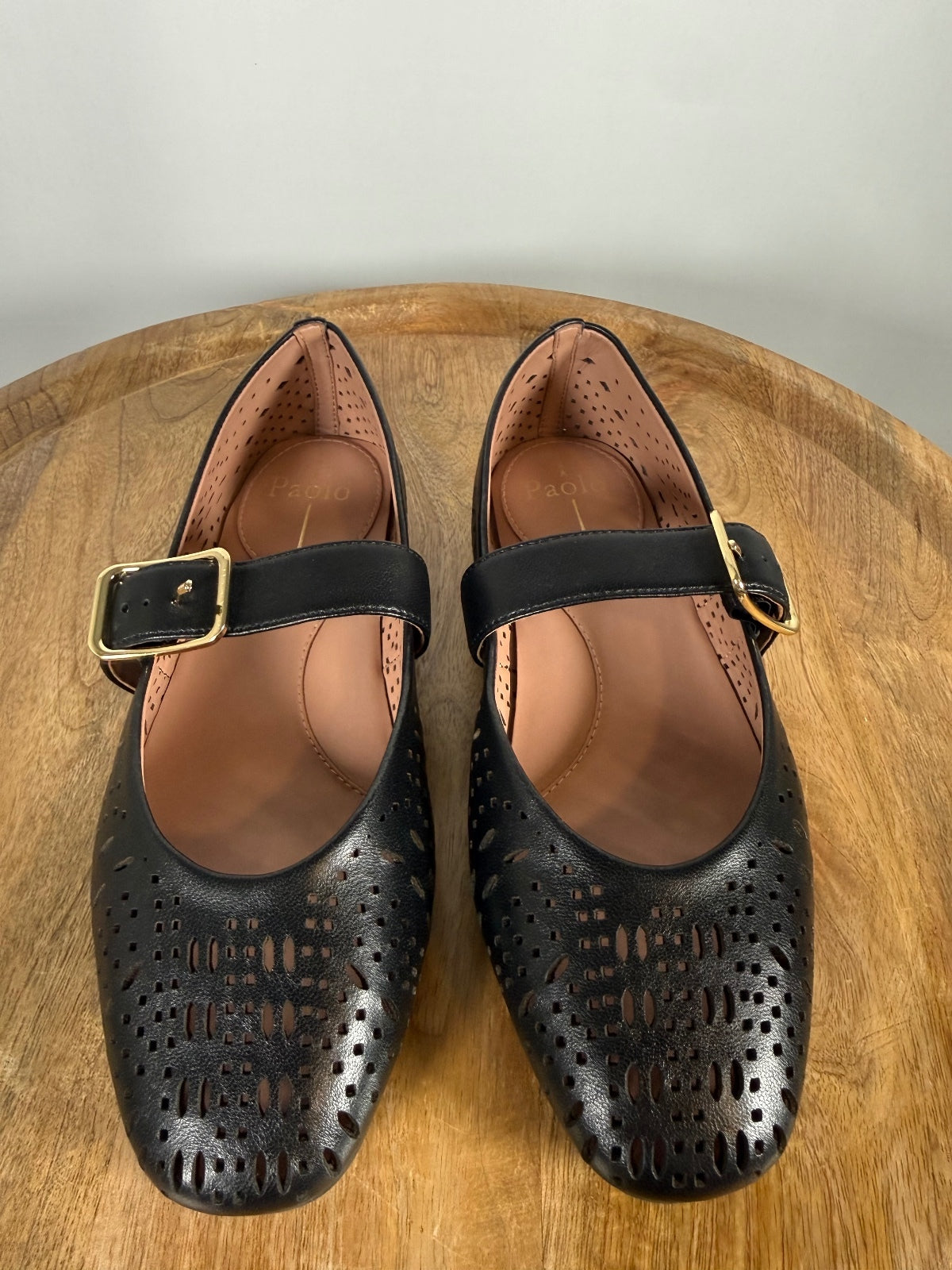 NWB Linea Paolo Miller Black Nappa Leather Mary Jane Flats Size 5