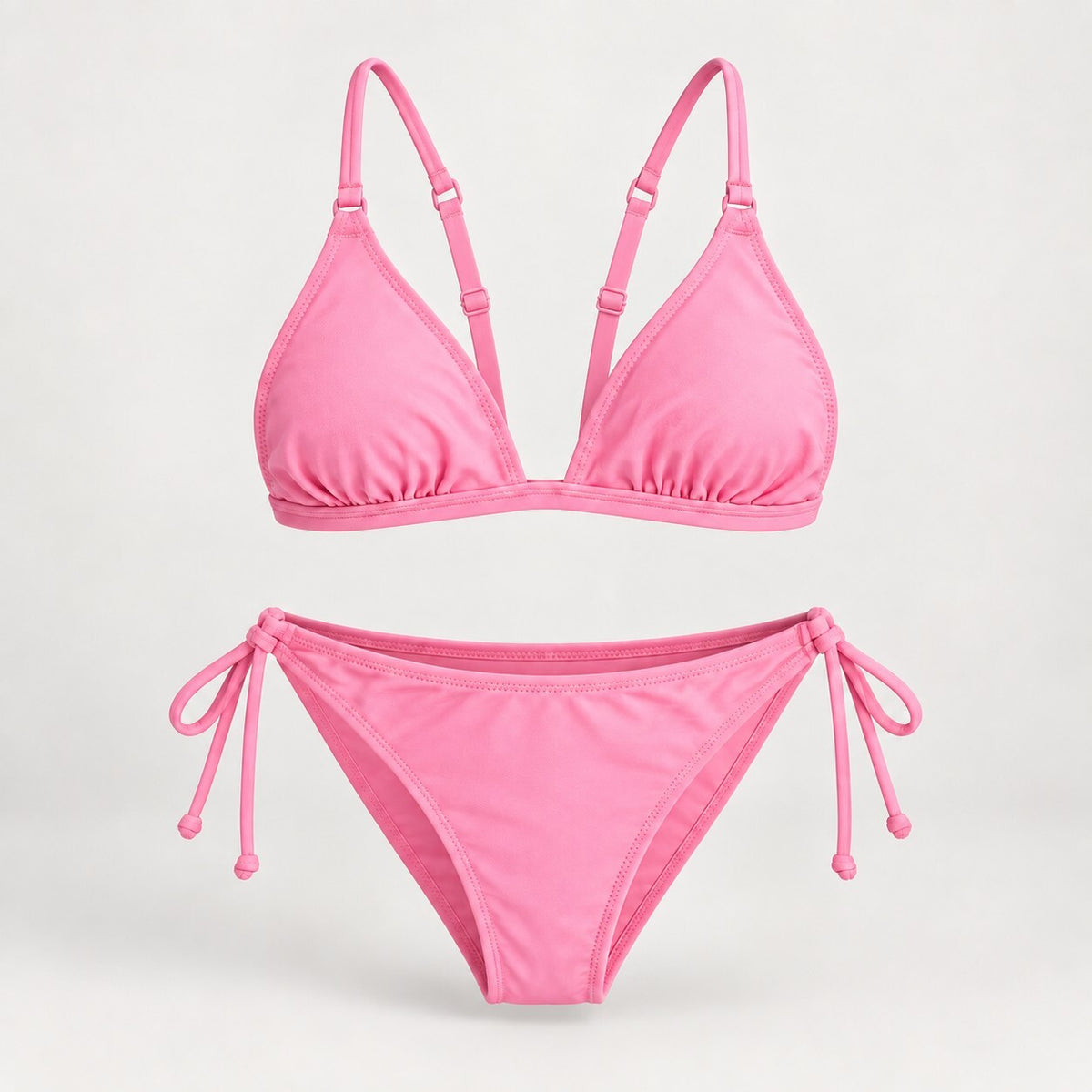NWT Cupshe Pink Side Tie Two Piece Bikini Swimsuit Size Small