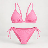 NWT Cupshe Pink Side Tie Two Piece Bikini Swimsuit Size Small