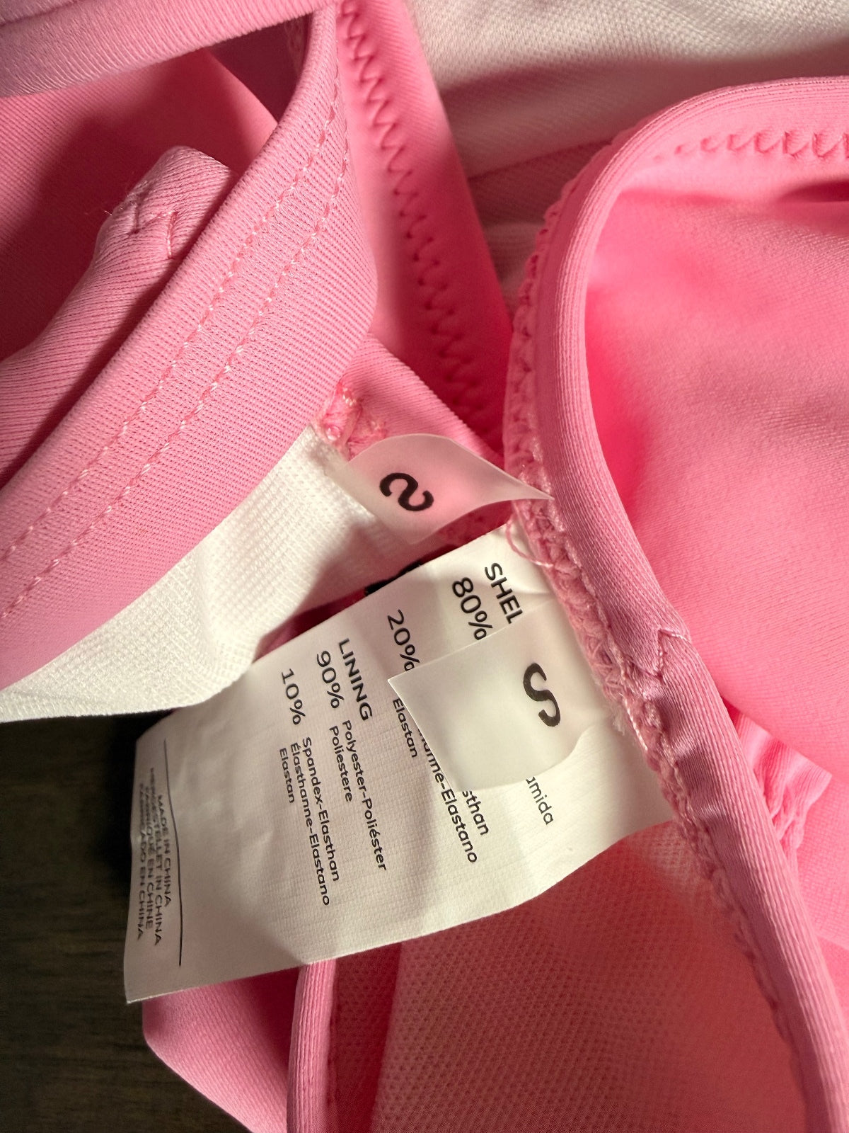 NWT Cupshe Pink Side Tie Two Piece Bikini Swimsuit Size Small
