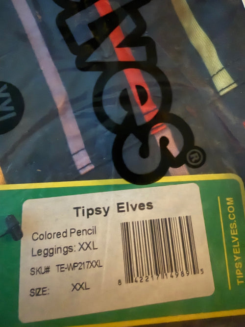 NWT Tipsy Elves Modcloth Pencil Print Leggings Women's Size XXL