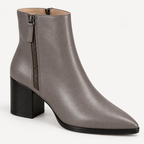 NWB Linea Paolo Viva Moss Leather Pointed Toe Block Heel Ankle Boots Size 7.5