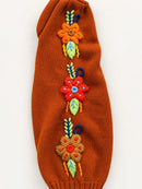 NWT Something Navy Burnt Orange Floral Embroidered Crew Neck Sweater Size XS