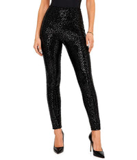 NWT Tipsy Elves Women's Black Sequin High Waisted Leggings Size XS