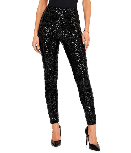 NWT Tipsy Elves Women's Black Sequin High Waisted Leggings Size XS