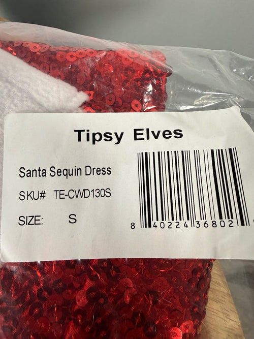 NWT Tipsy Elves Women's Santa Sequin Dress Size Small