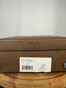 NWB Linea Paolo Wisteria Black Suede Buckle Wedge Sandals Size 7.5