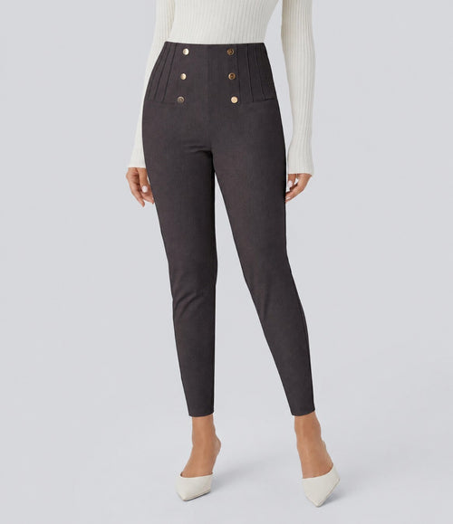 NWT Halara High Waisted Tummy Control Herringbone Charcoal Leggings Size XS 7/8