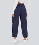 NWT Halara Breezeful High Waisted Drawstring Hem Quick Dry Casual Jogger Blue XS