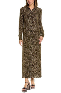 The Kooples Leopard Print 100% Silk Maxi Shirt Dress Size US S / FR 1 $490 NWT