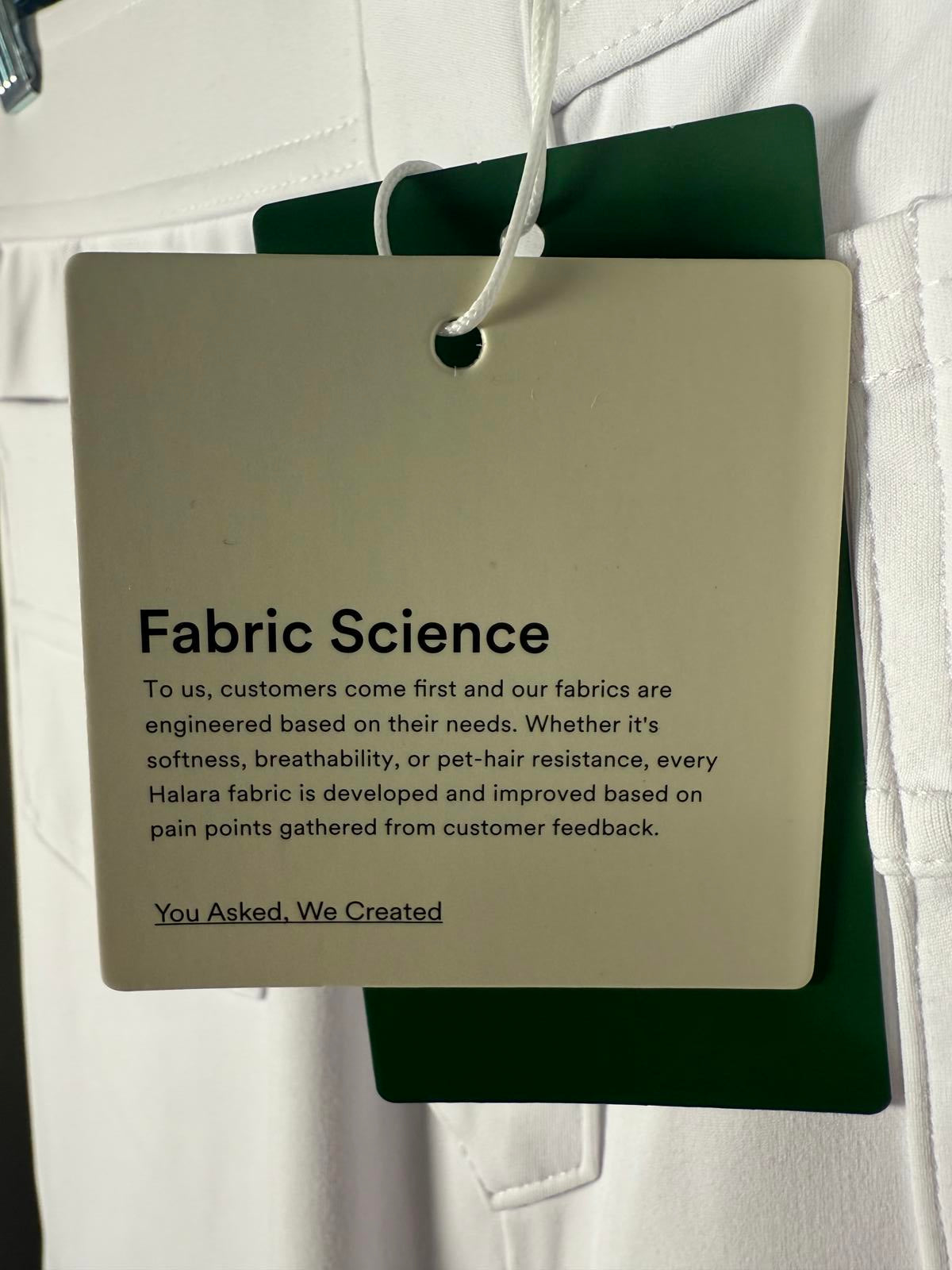 NWT Halara High Waist Button Multiple Pockets Strght Leg Casual Pants White- XS