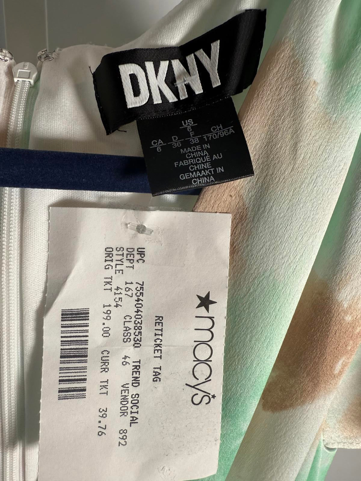 NWT DKNY Women's Mint and Tan Maxi Dress Size 6