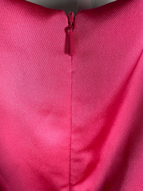 NWT Mac Duggal Pink Front Twist Puff Sleeve Deep V Jumpsuit Size 2