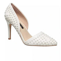 French Connection White Studded Pointed Toe Heels Size US 9.5 NWB