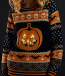 NWT Tipsy Elves Women's Pumpkin Light Up Halloween Sweater Size Large