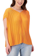 NWT Attitudes by Renee Global Illusions Cinch Pleated Top Apricot Size XL
