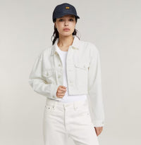 NWT G-Star RAW Women’s Cropped Wander Denim Jacket Chalk White Size Small