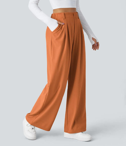 NWT Halara Flex™ High Waisted Pocket Wide Leg Waffle Work Pants Size XS Tall
