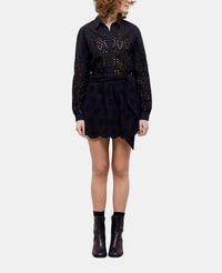 NWT The Kooples Black Eyelet Broderie Anglaise Skirt FR 1 US Small