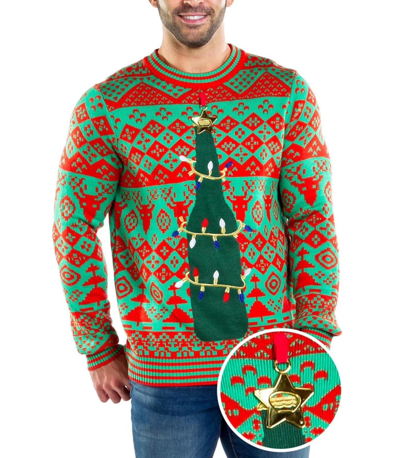 NWT Tipsy Elves Men's Bottle Opener Ugly Christmas Sweater Size Small